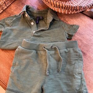 Janie & Jack Slub Polo Polo & Shorts Set